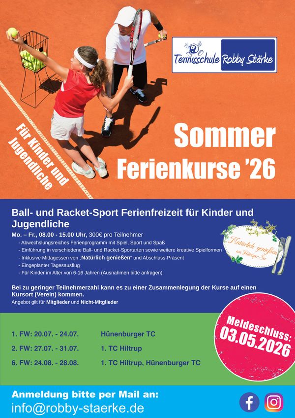 Vorschau Flyer Ball- und Racket-Sport Ferienfreizeit für Kinder und Jugendliche
